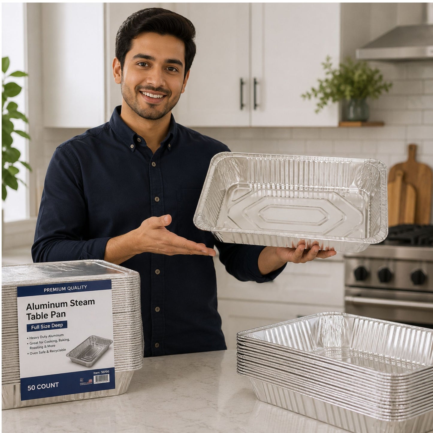 *WHOLESALE* Full Size Deep Roaster Pan Disposable Aluminum 100/case Disposable Roasting Pans VeZee