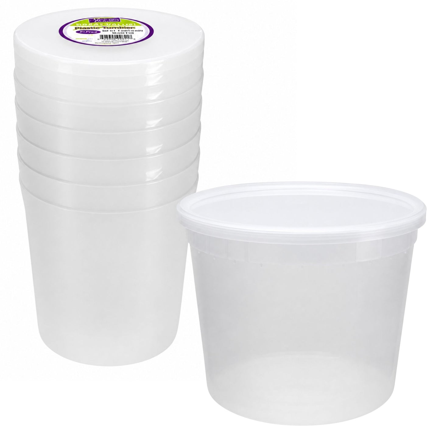 80 oz Deli Containers with Lids Extra Strong Plastic Leak Resistant Food Storage & Serving VeZee