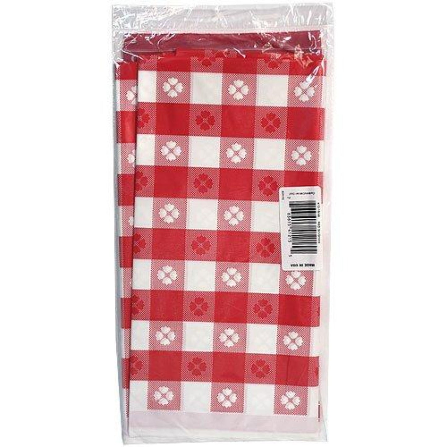 *WHOLESALE* Tablecover Plastic Red Gingham Rectangular 54'' X 108'': 48CT Table Cover Party Dimensions