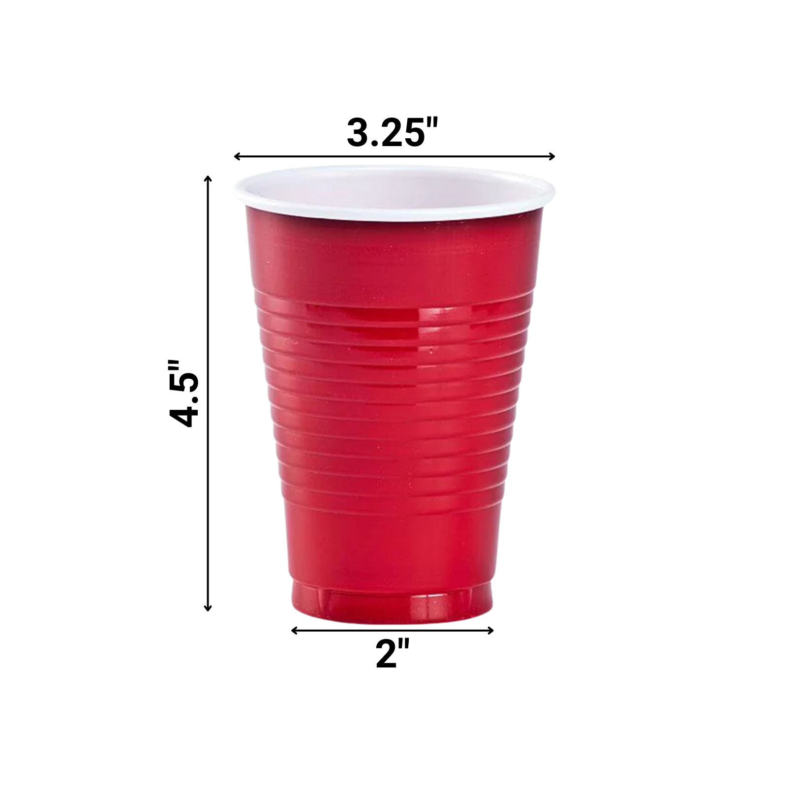 Red Co-Ex Plastic Cup 12 oz Cups Party Dimensions   