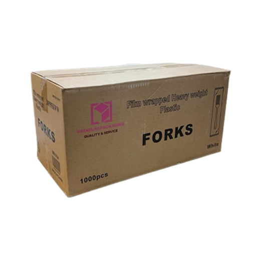 Case of Plastic - Disposable - Individually Wrapped - Heavy Weight - Black Fork | 1000 ct.  OnlyOneStopShop   