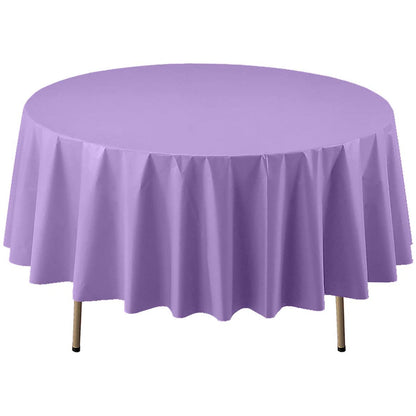 TableCloth Plastic Disposable Round Hydrangea 84'' Tablesettings Party Dimensions   
