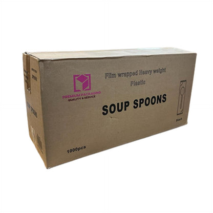 Case of Plastic - Disposable - Individually Wrapped - Heavy Weight - Black Soup Spoon| 1000 ct.  Nicole Fantini   