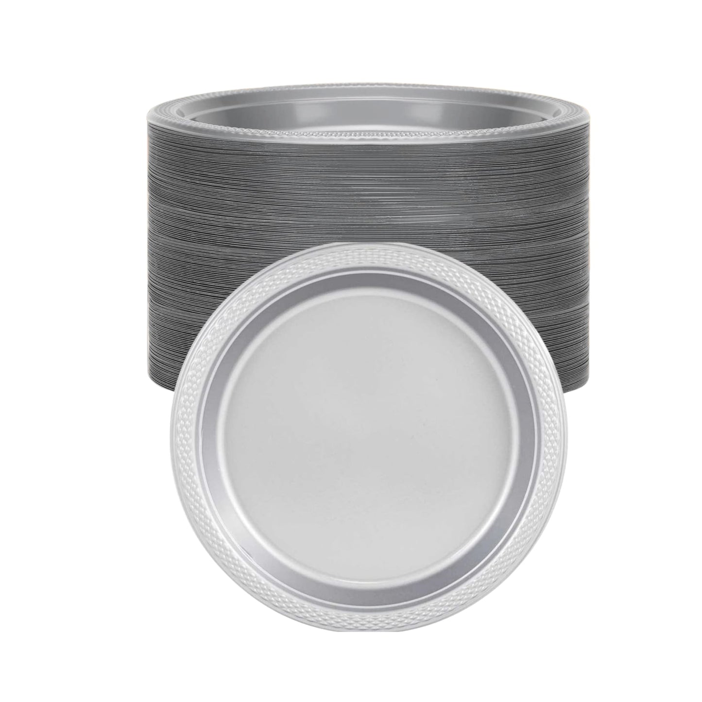 Disposable 7" Plastic Silver Plate – BPA-Free, Durable, Stylish Plates for Parties & Events Disposable Plates Party Dimenions