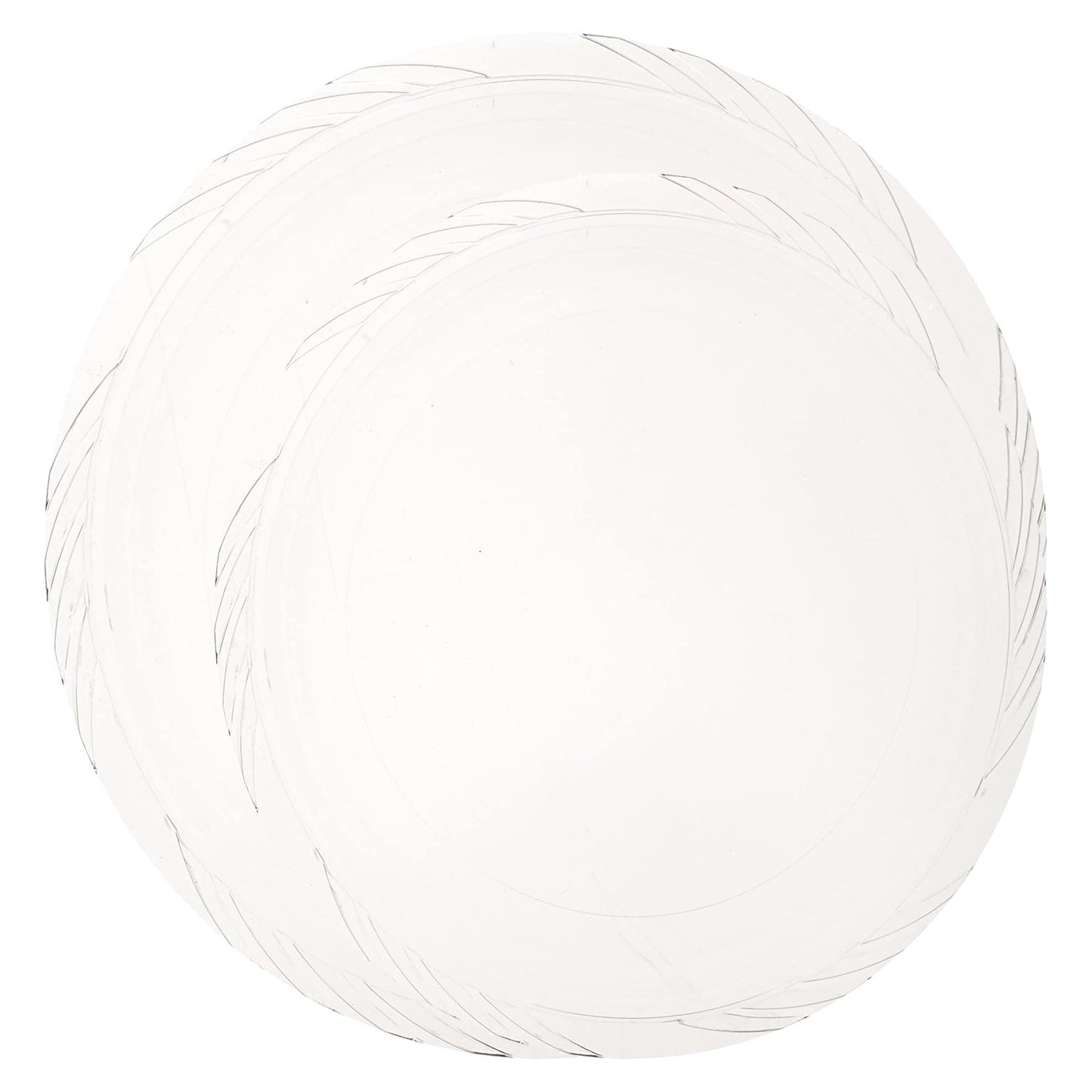 *JUMBO PACK* Lightweight Plastic Dinner Plates frosty Clear 9" Disposable Plates Blue Sky