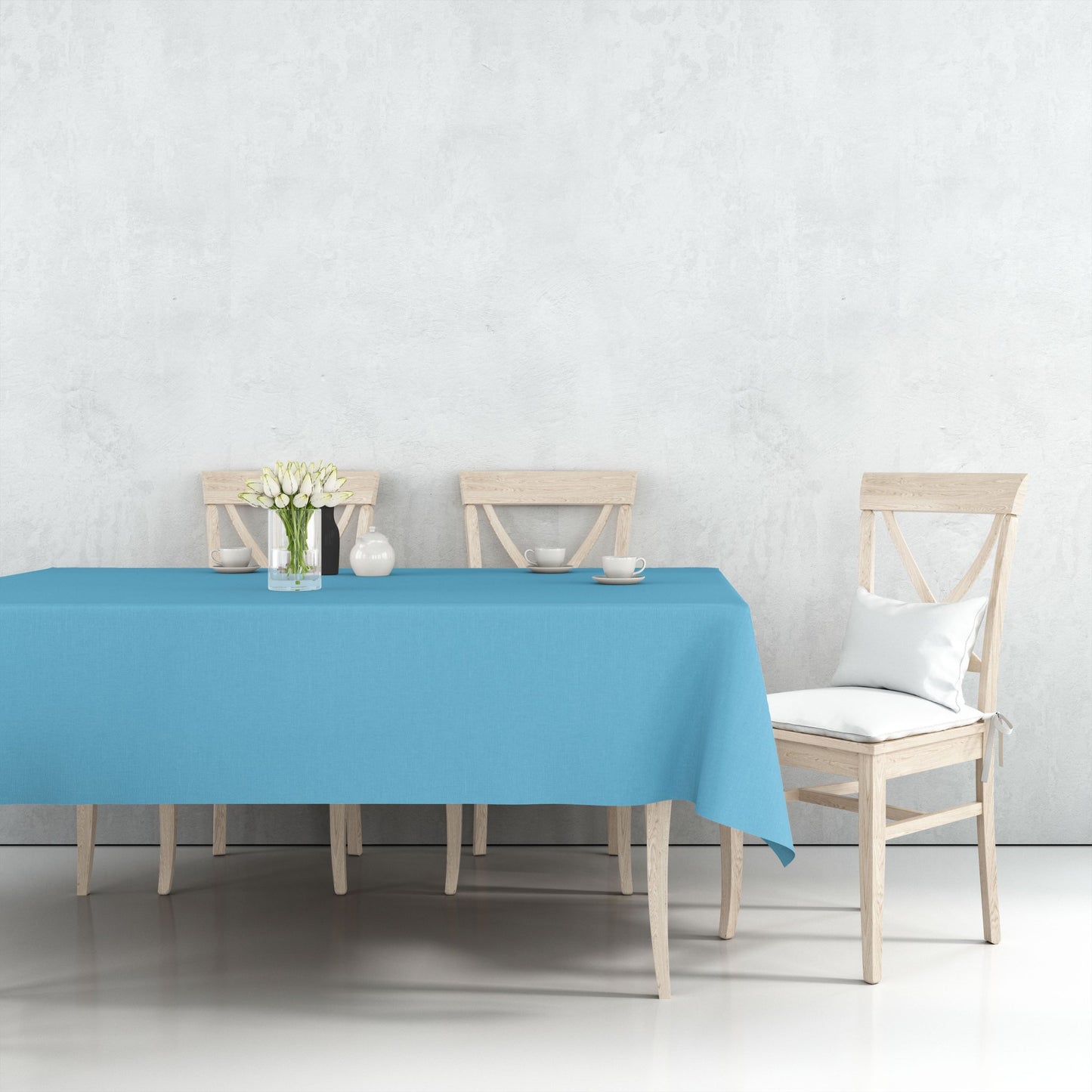 *WHOLESALE* Tablecover Plastic Island Blue Rectangular 54''X108'': 48CT Table Cover Party Dimensions