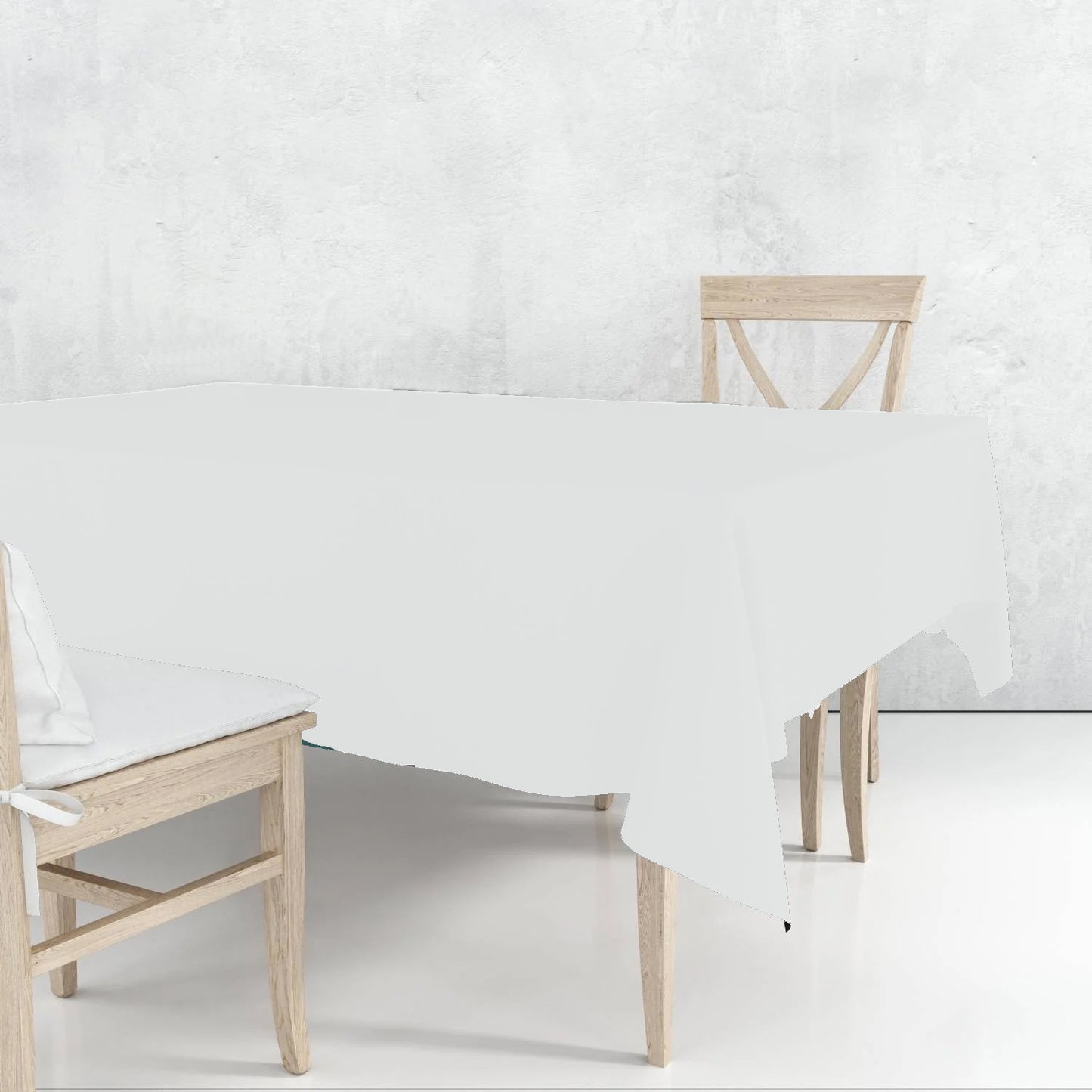 Disposable Plastic Premium Tablecloth Heavyweight Rectangle White Lace 54" x 108" Tablesettings VeZee