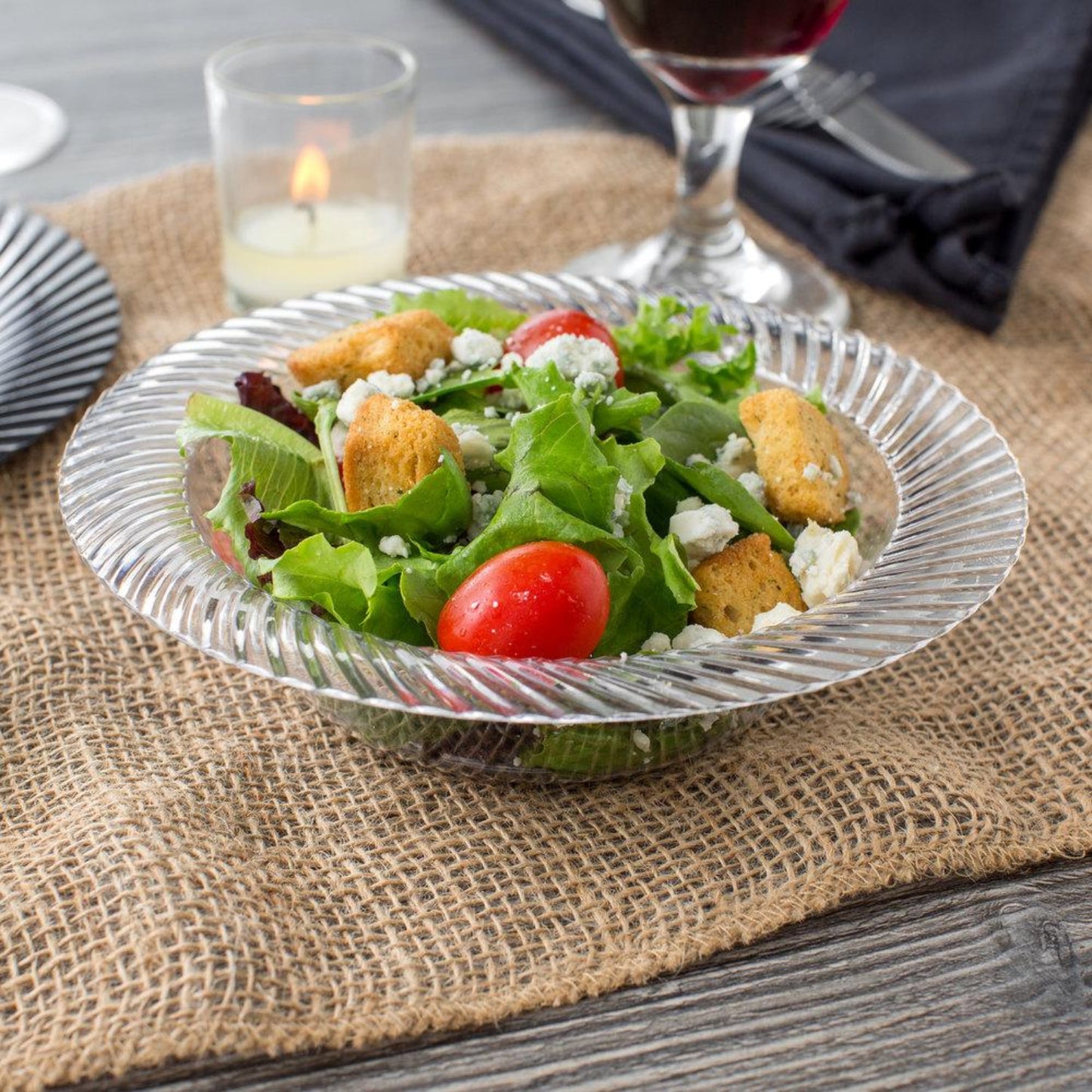 Clear lightweight Plastic Soup Bowls 12oz Bowls Blue Sky