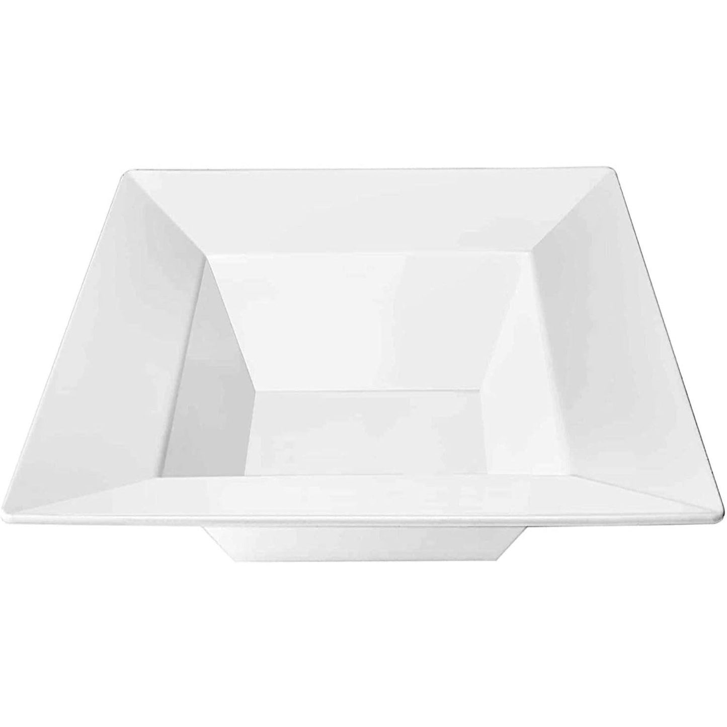 Lillian Square Plastic Dinner Bowls White 12 oz Bowls Lillian