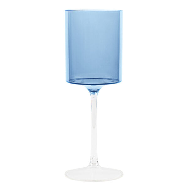 Two Tone 9 Oz Blue/Clear Plastic Wine Goblets Wine & Champagne Blue Sky   