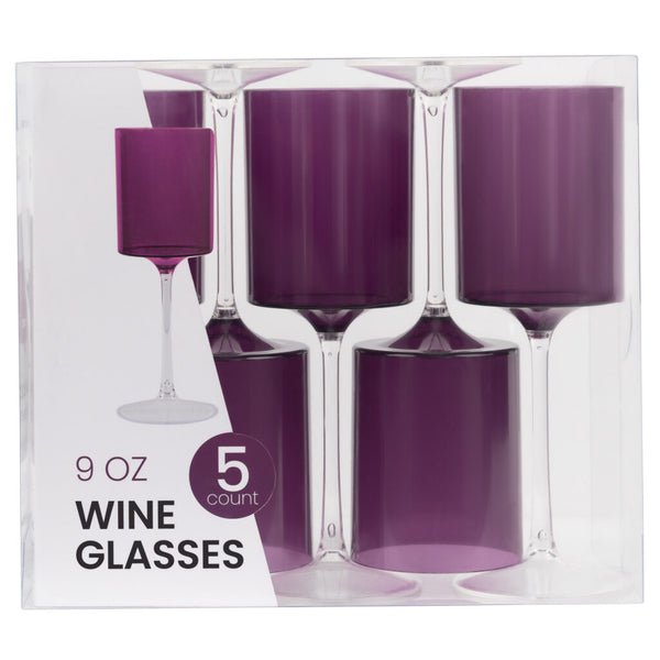 Two Tone 14 Oz Purple/Clear Plastic Wine Goblets Wine Goblets SIMCHA Collection