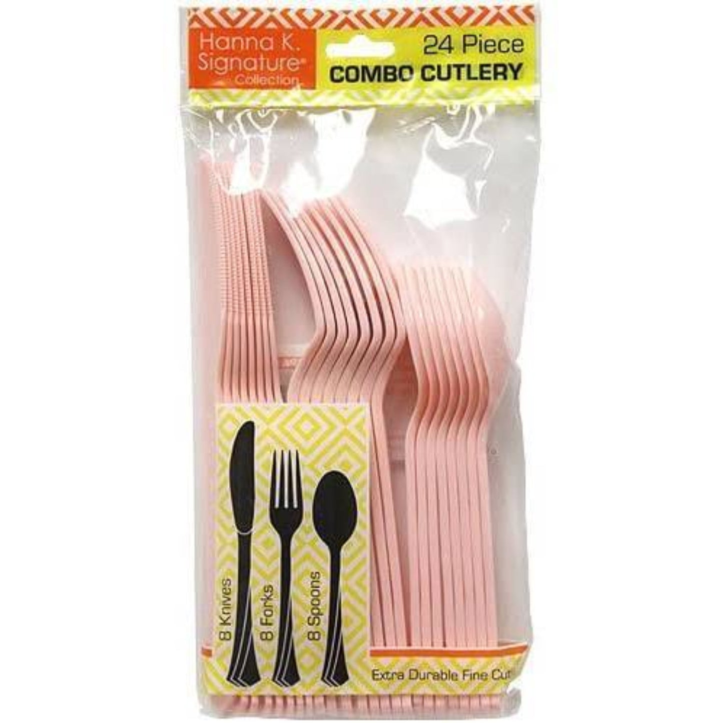 SALE Hanna K. Signature Heavy Cutlery Light Pink Combo 24 count Hanna K Signature