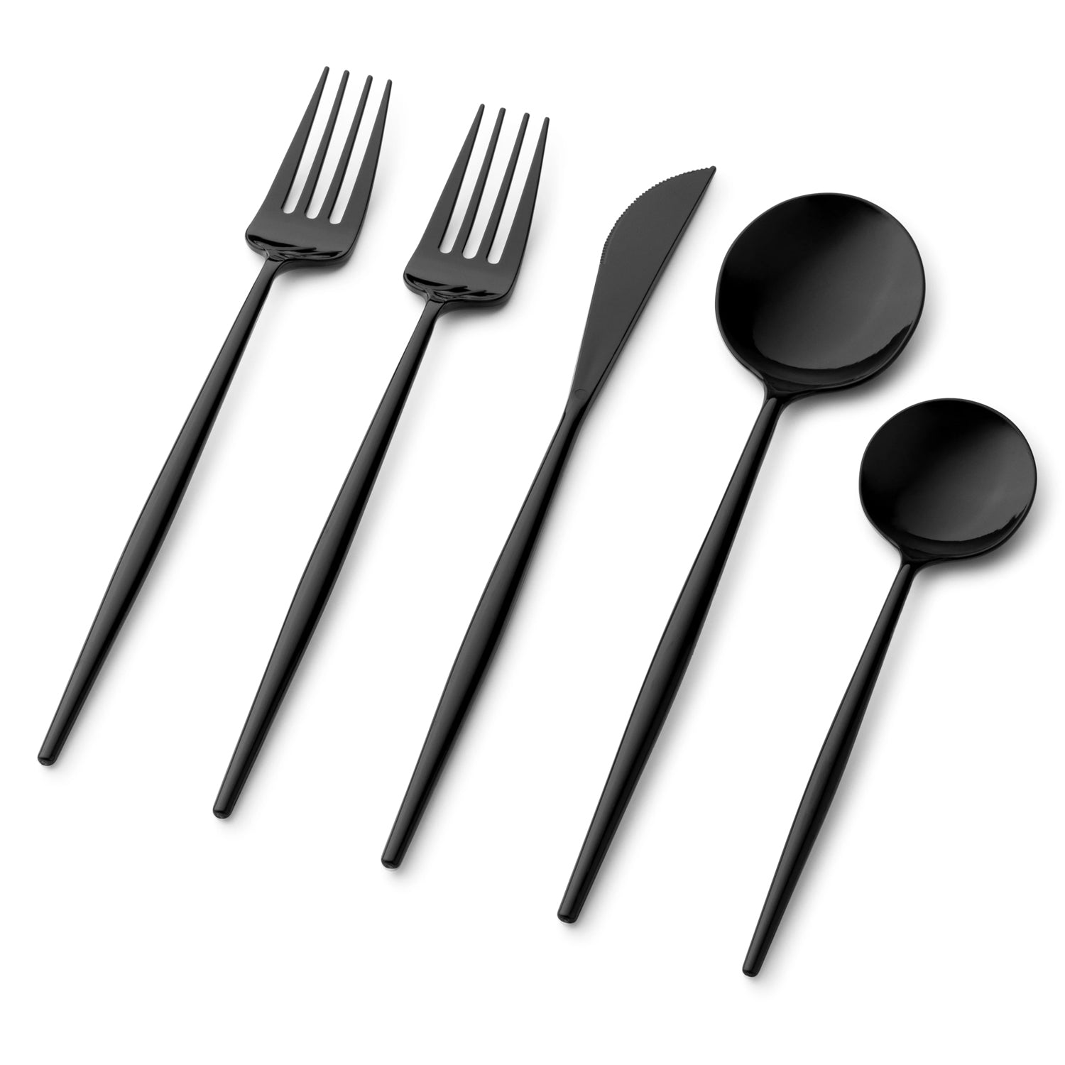 Plastic Cutlery Sets - Black Flatware Sets