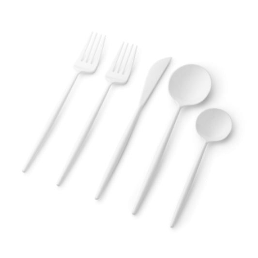 Noble Collection White Flatware Set Tablesettings Decorline   