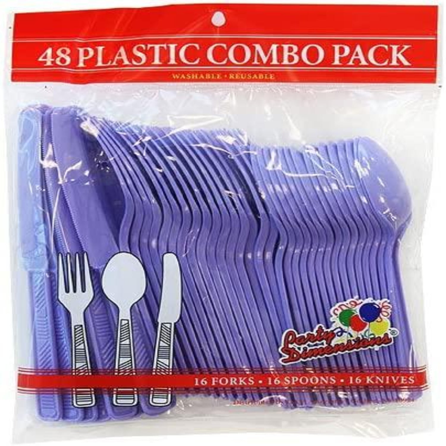 Hydrangea Plastic Combo Cutlery Cutlery Party Dimensions   