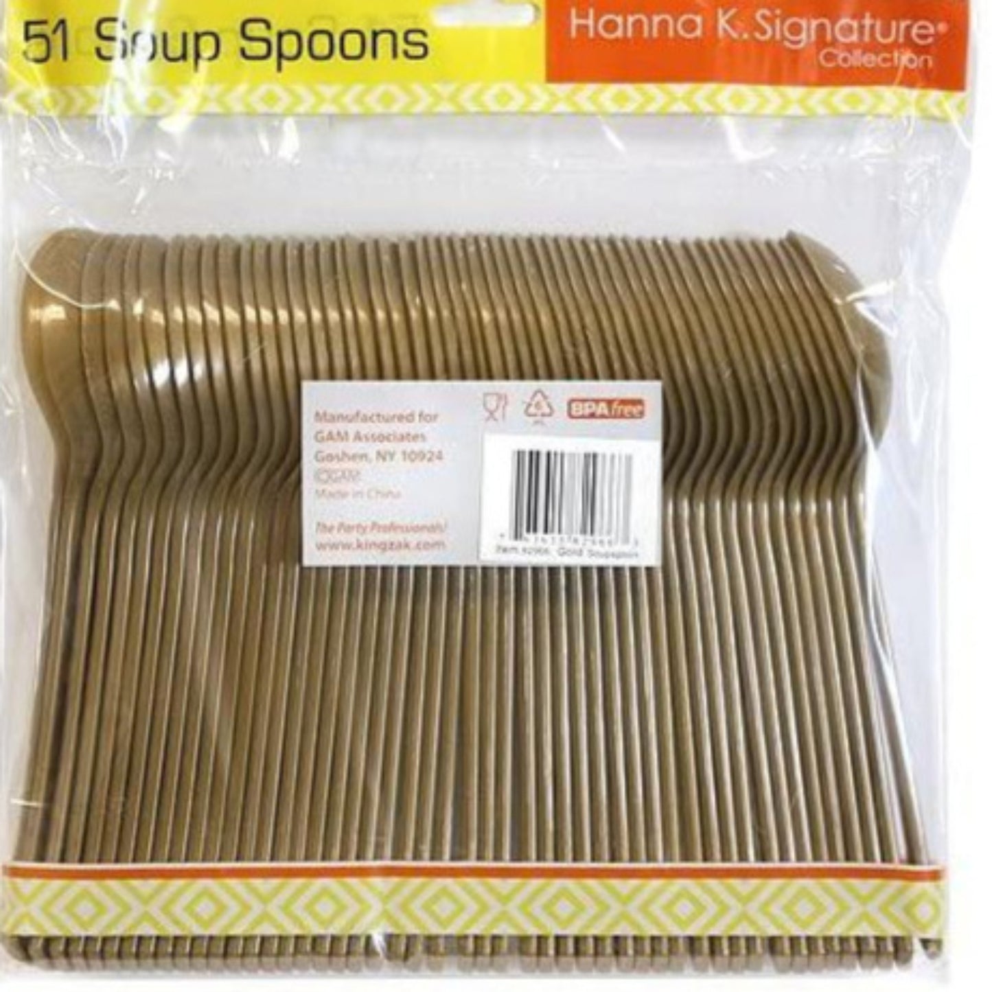 Soupspoon Gold Heavy weight Plastic Cutlery Hanna K Signature