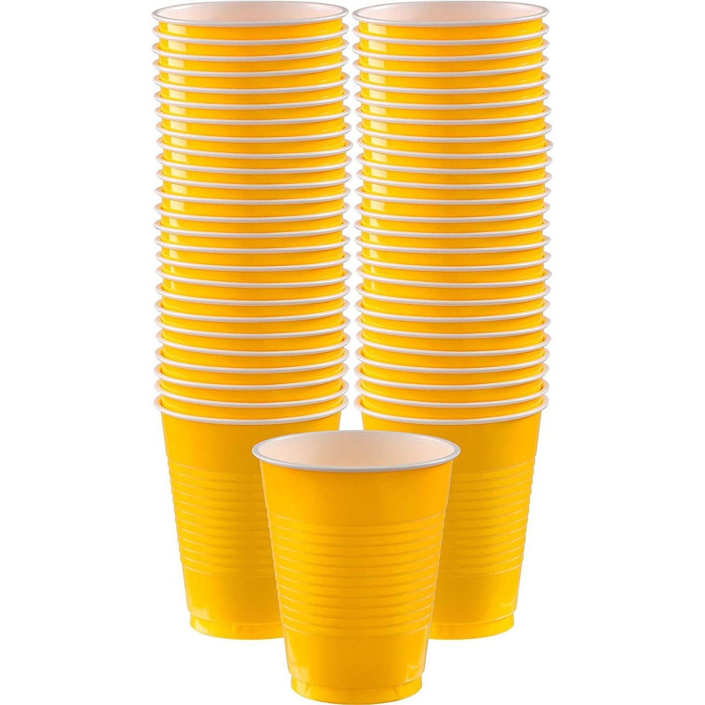 Sunshine Yellow Co-Ex Plastic Cup 12 oz Cups Party Dimensions