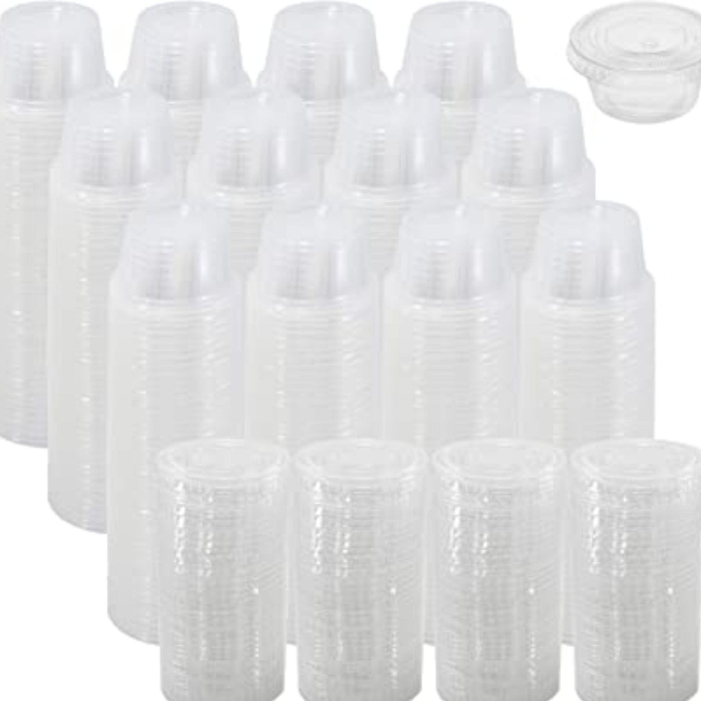 Nicole Home Collection Portion Cups with Lids Clear 2 oz Portion Cups VeZee