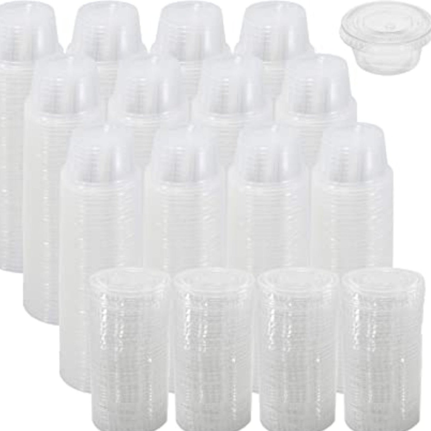 Nicole Home Collection Portion Cups with Lids Clear 5.5 oz Portion Cups VeZee