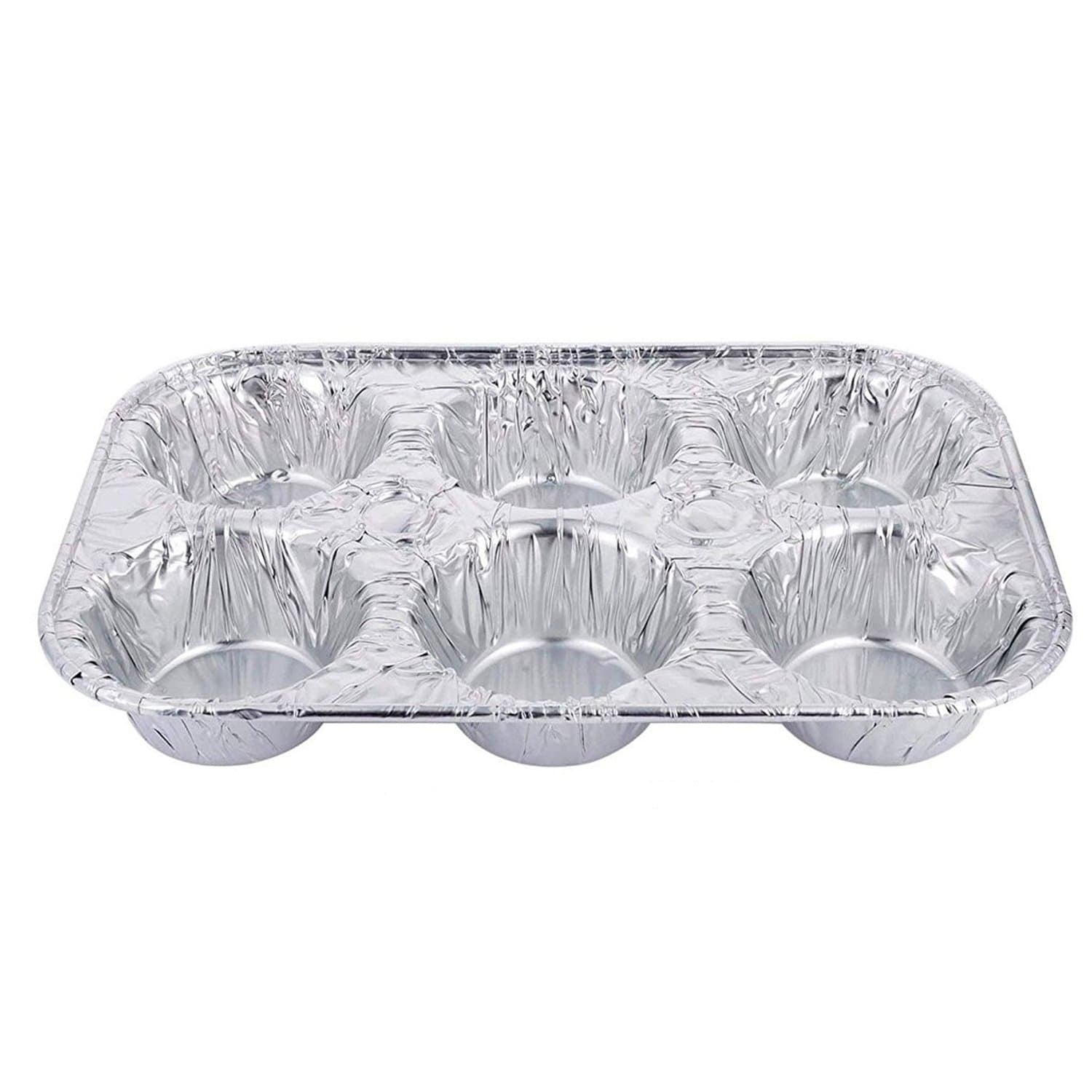 Muffin Pan, 6-Cups, Aluminum Foil, (500/Case) Durable Packing 1500-30