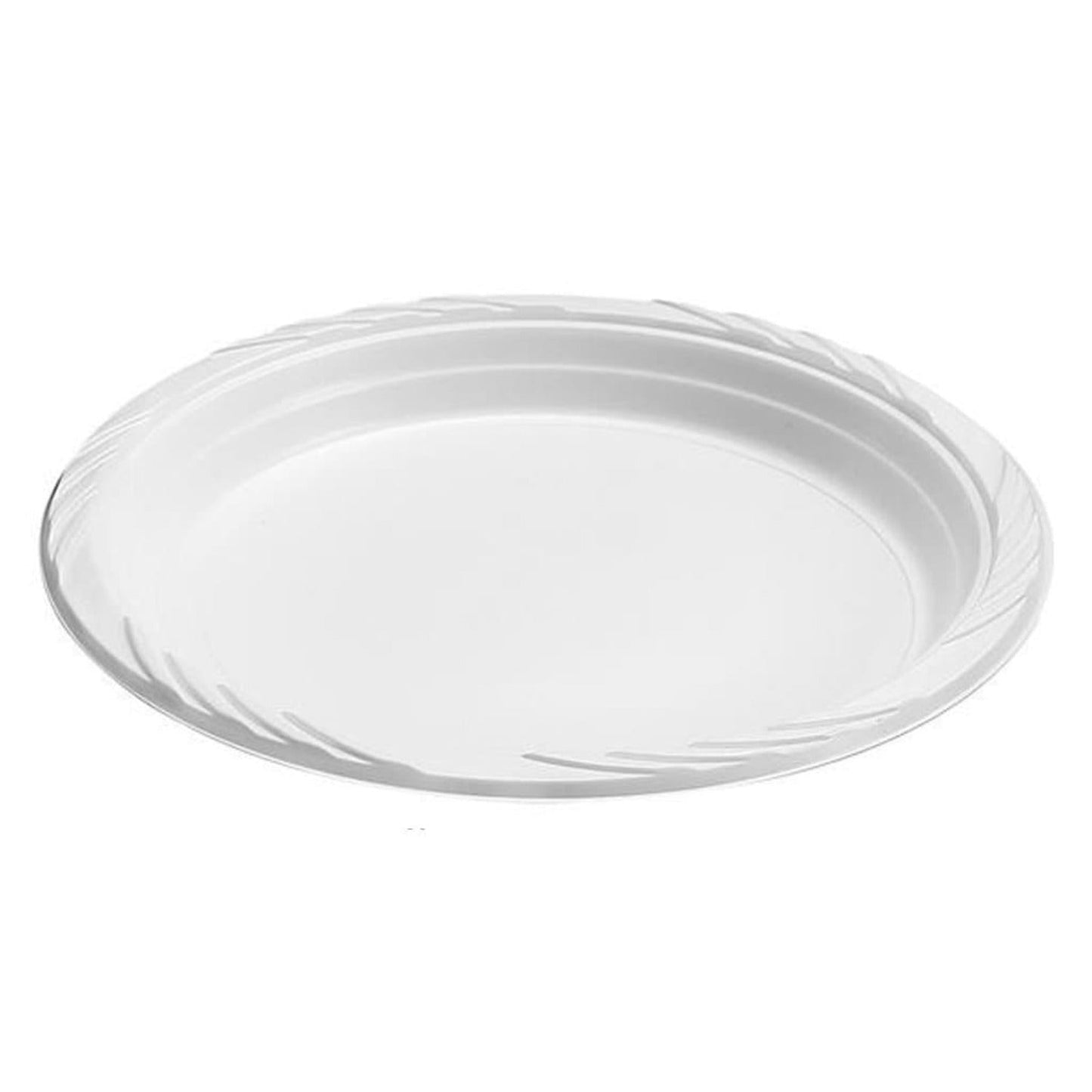 Case of Plastic - 9" - Disposable - Lightweight - White - Dinner Plates | 400 ct.  Blue Sky   