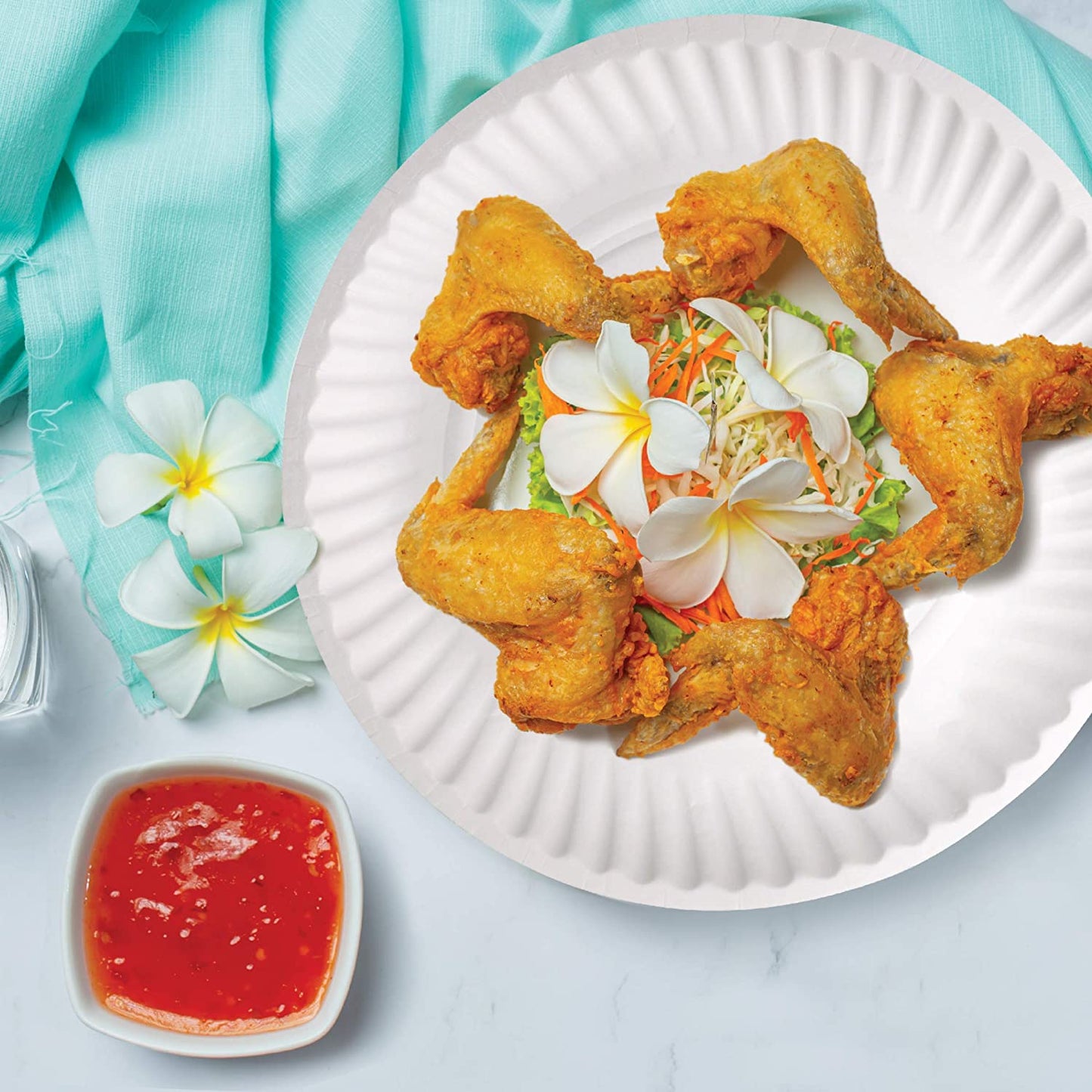 Dinner Collection Paper Lunch Plates 9" Disposable Plates Blue Sky