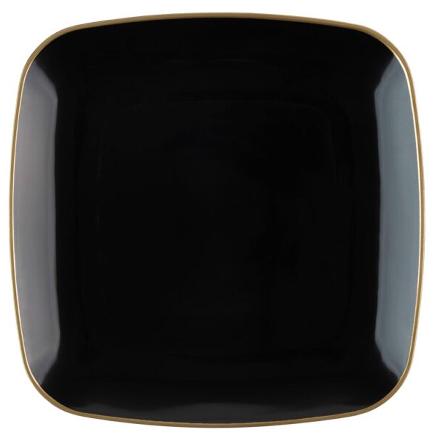 Organic Collection Black and Gold Rim Square Dinner Plates 10" Tablesettings Blue Sky 10 Pieces  