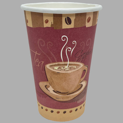 Case of Poly-Paper - 16 oz. - Disposable - Heaven - Hot/Cold Cups  | 1000 ct. Paper Cups Nicole Collection   