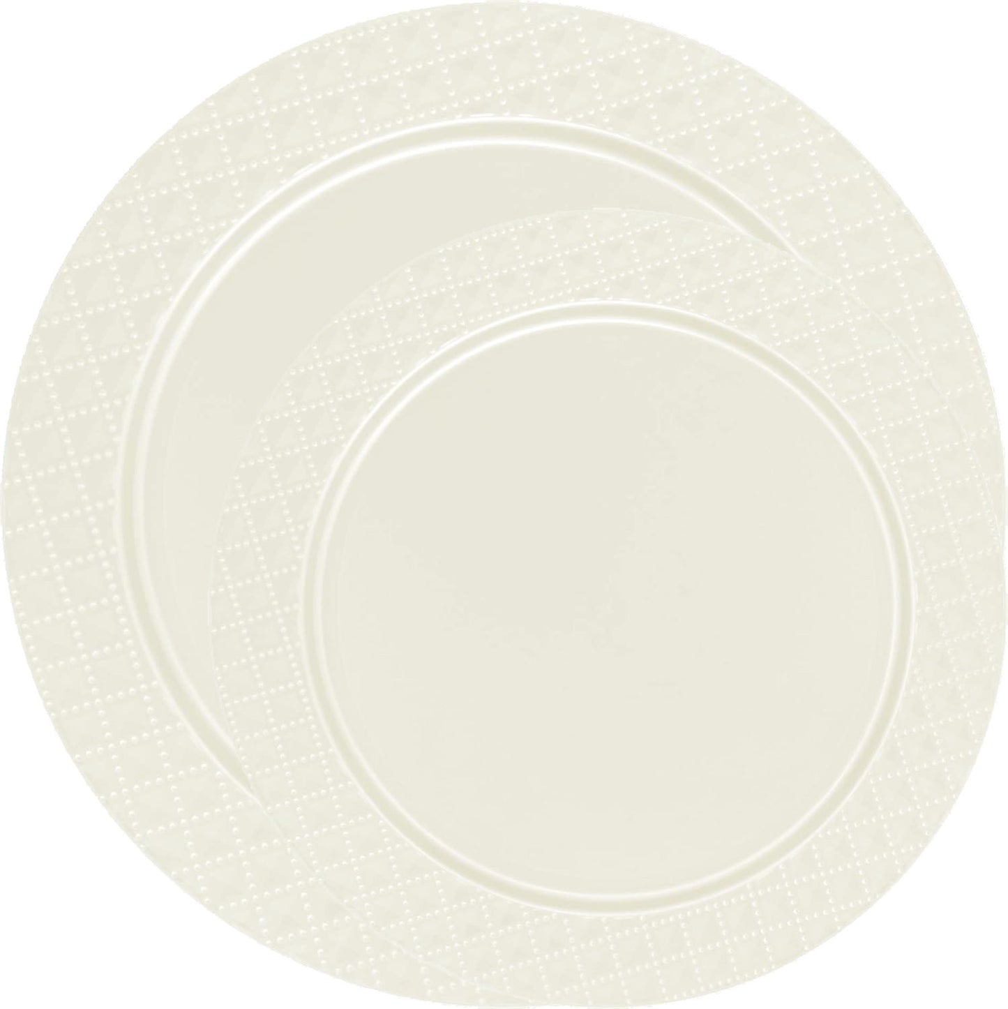 Charger Diamond Design Plates Cream 13" 2CT Tablesettings Decorline
