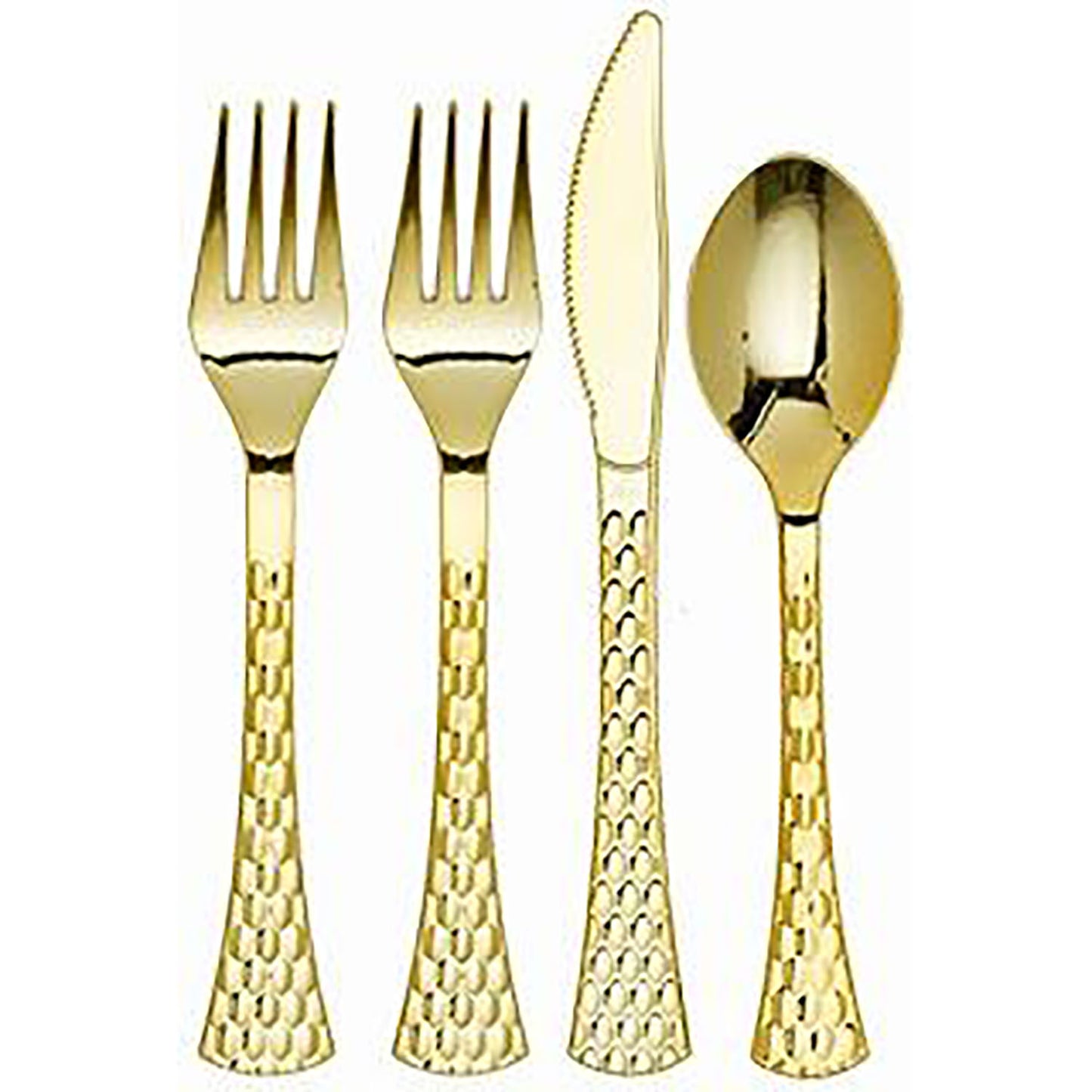 Glamour Forks Gold Heavyweight Disposable Plastic 20 Pack Disposable Forks Decorline