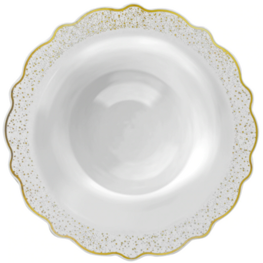 Confetti Collections Soup Bowls White Gold 12 oz Bowls Decorline   