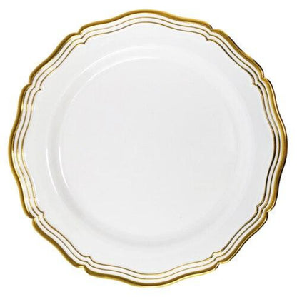 Aristocrat Collections Dinner Plate White & Gold Tableware Package Plates Decorline   
