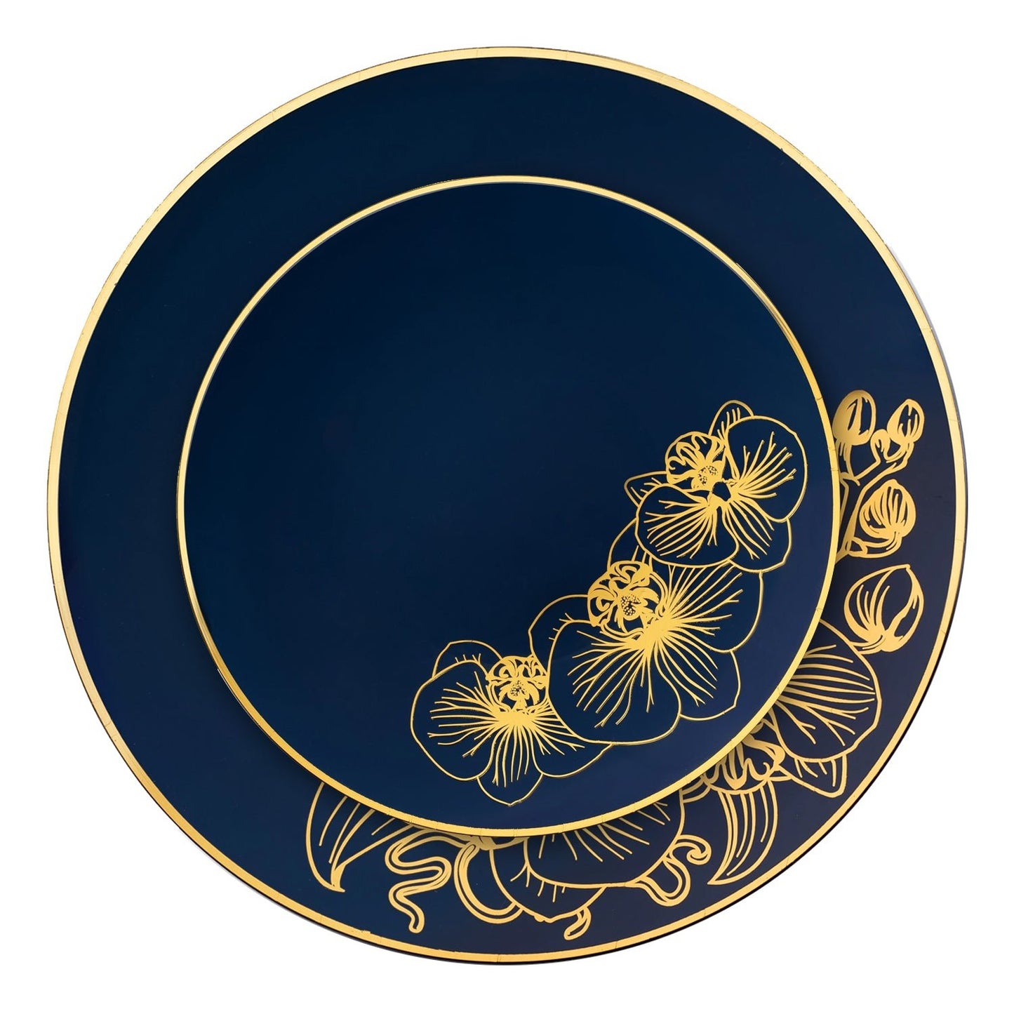 Orchid Royal 7.5" Blue & Gold Appetizer/Dessert Plates Tablesettings Decorline