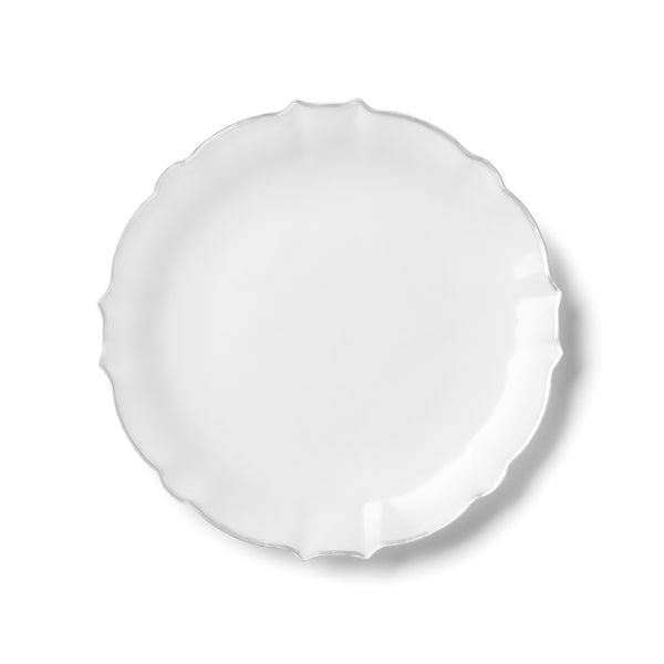 10.25"&7.5" White and Silver Round Disposable Plastic Plates COMBO Set-Luxe Combo Disposable Plates Decorline