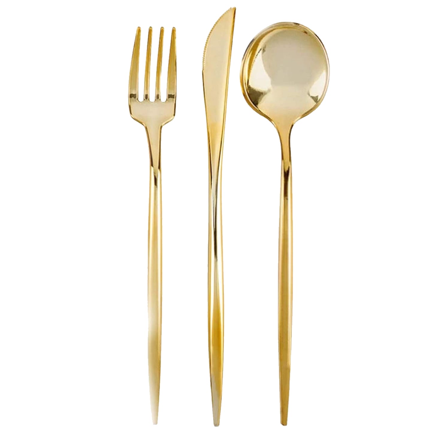 *BUY BULK* Orchid Collection Black & Gold Novelty Disposable Plastic Dinner Tableware COMBO Set Disposable Tableware Decorline