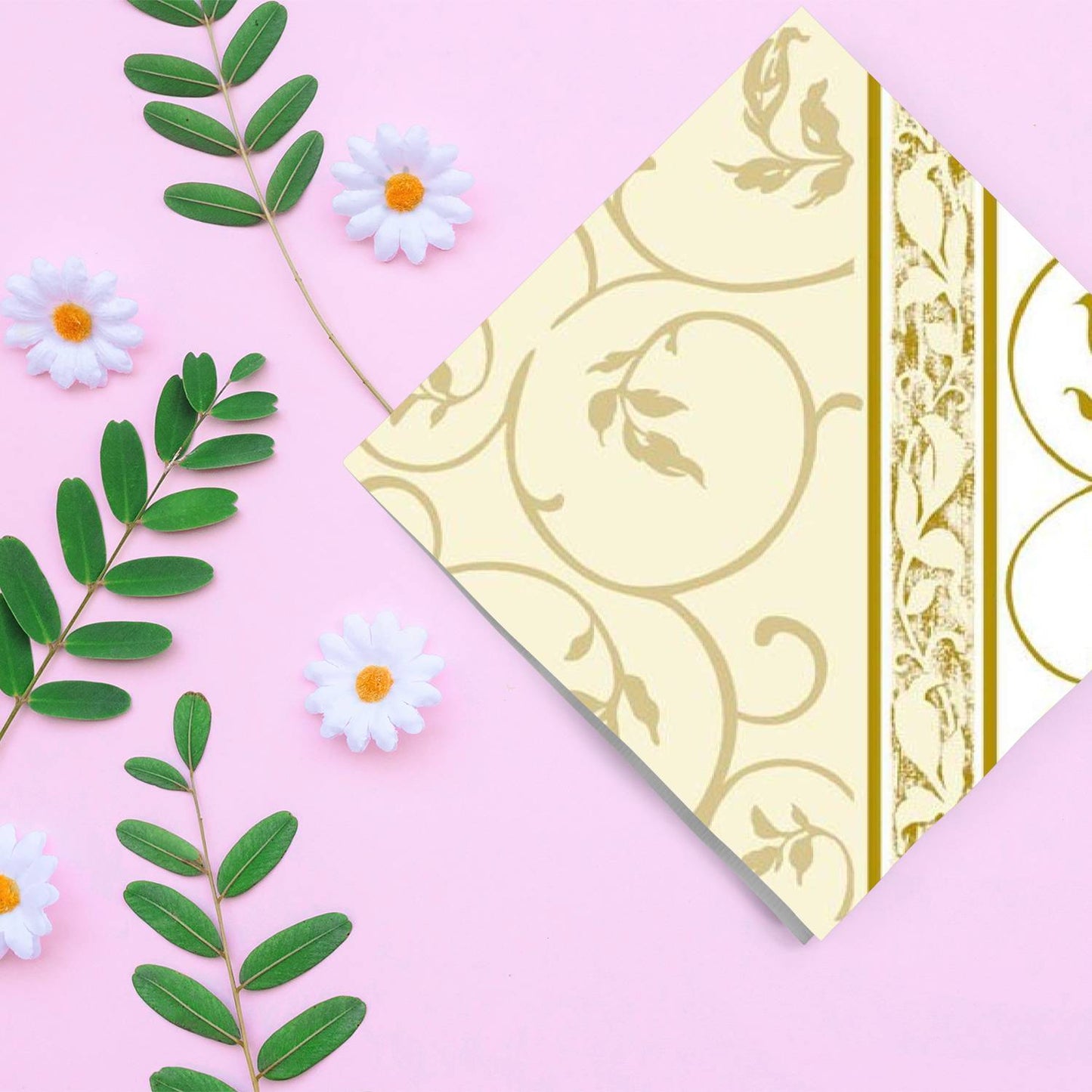 Golden Curlicue 1 Disposable Lunch Paper Napkins 20CT Napkins VeZee