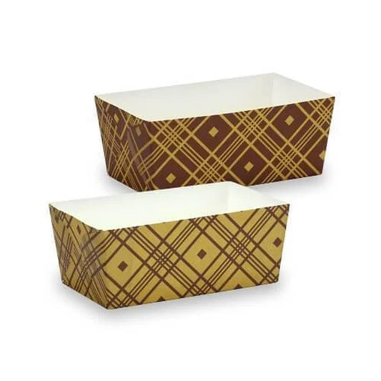 Premium Heavy Weight Paper Plaid Loaf Pans 4.5"x2.25"x2" 6CT Disposable Hanna K   
