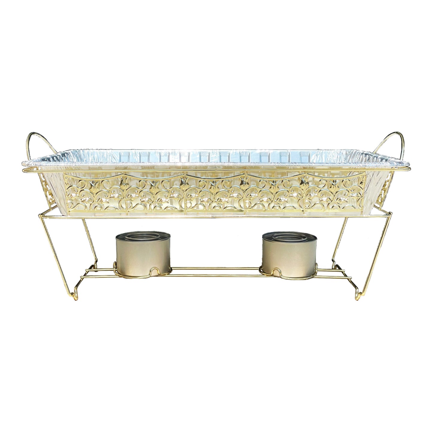 Hanna K. Signature Elements Decorative Disposable Gold Full size Chafing Rack Disposable Hanna K   