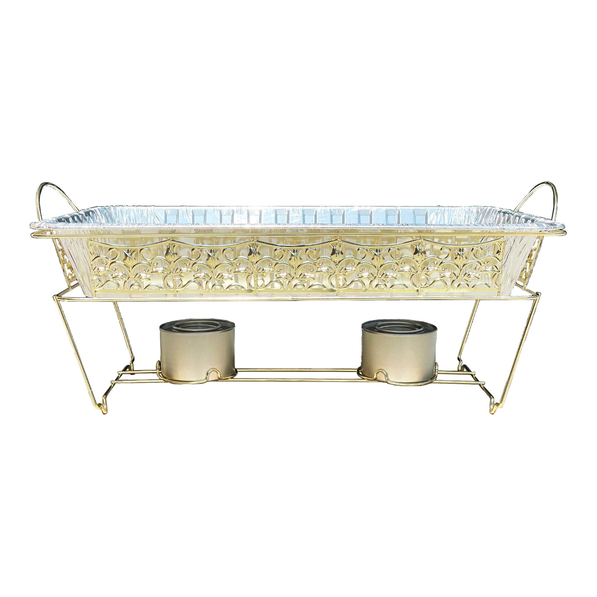 Hanna K. Signature Elements Decorative Disposable Gold Full size Chafing Rack Disposable Hanna K   