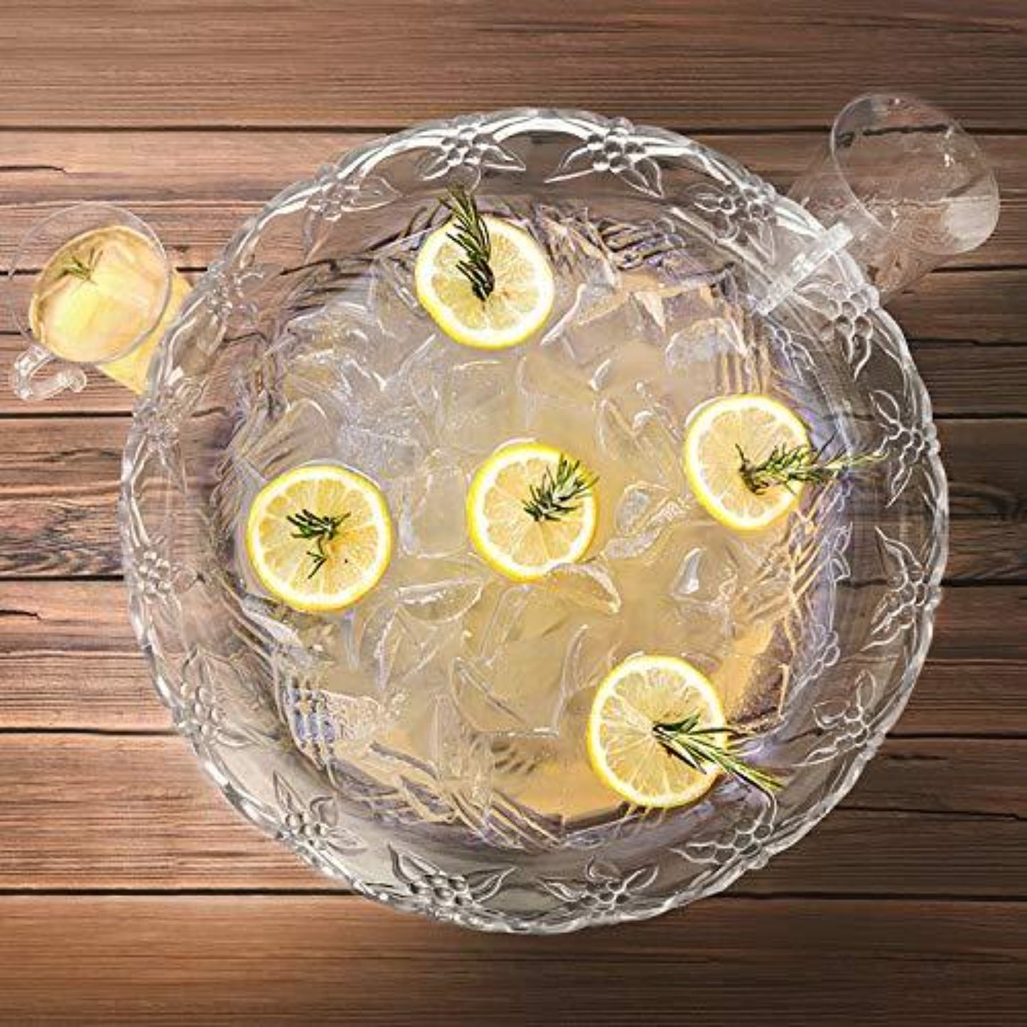 8 Quart Clear Premium Xtra Heavy Weight Punch Bowl Serverware Hanna K