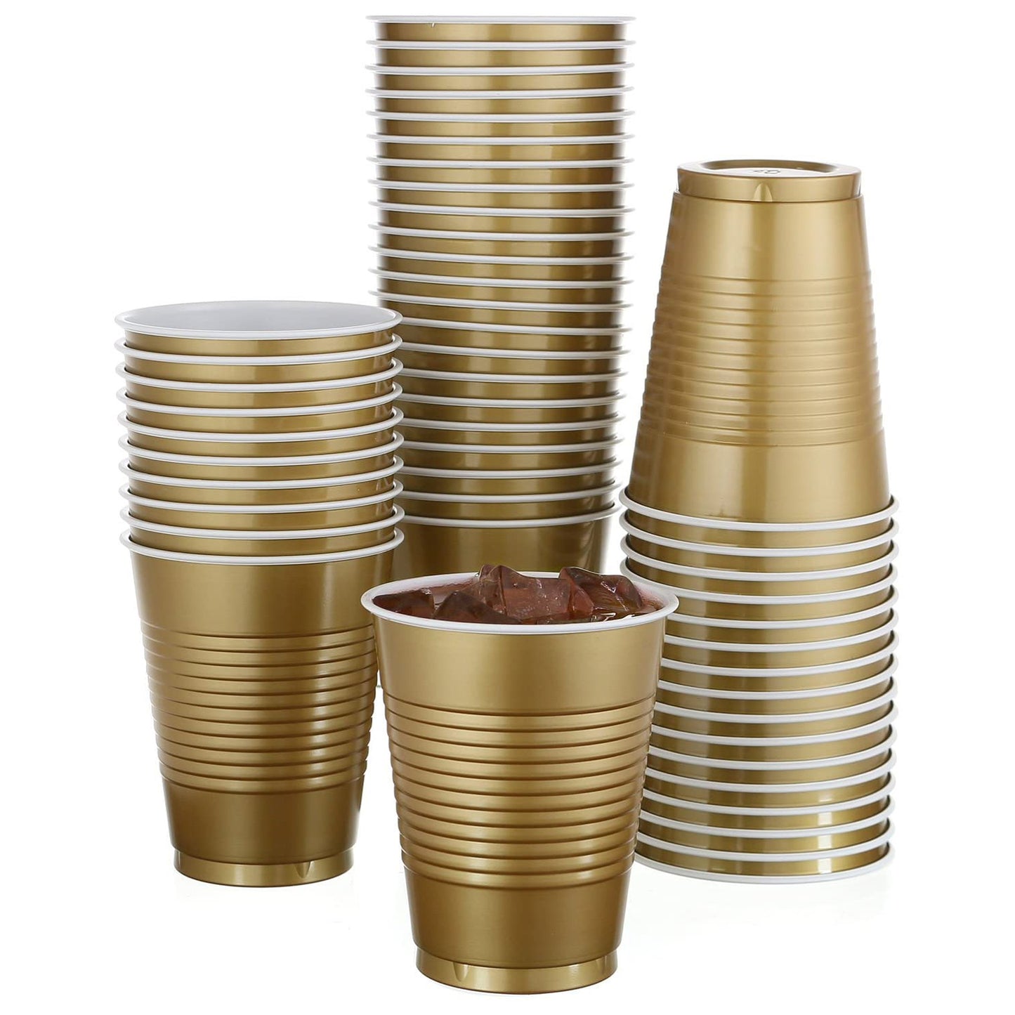 *WHOLESALE* Hanna K. Signature Plastic Cups Gold 18 oz : 600CT Cups Hanna K Signature
