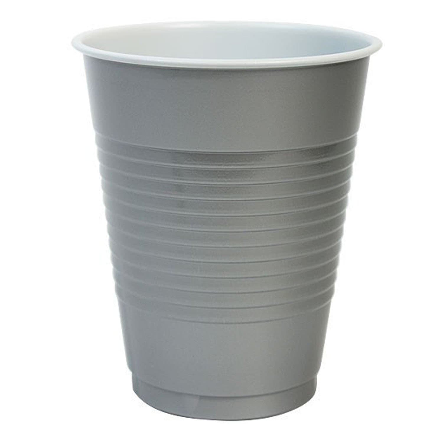 Hanna K Plastic Cups, Silver - 50 count, 18 oz each