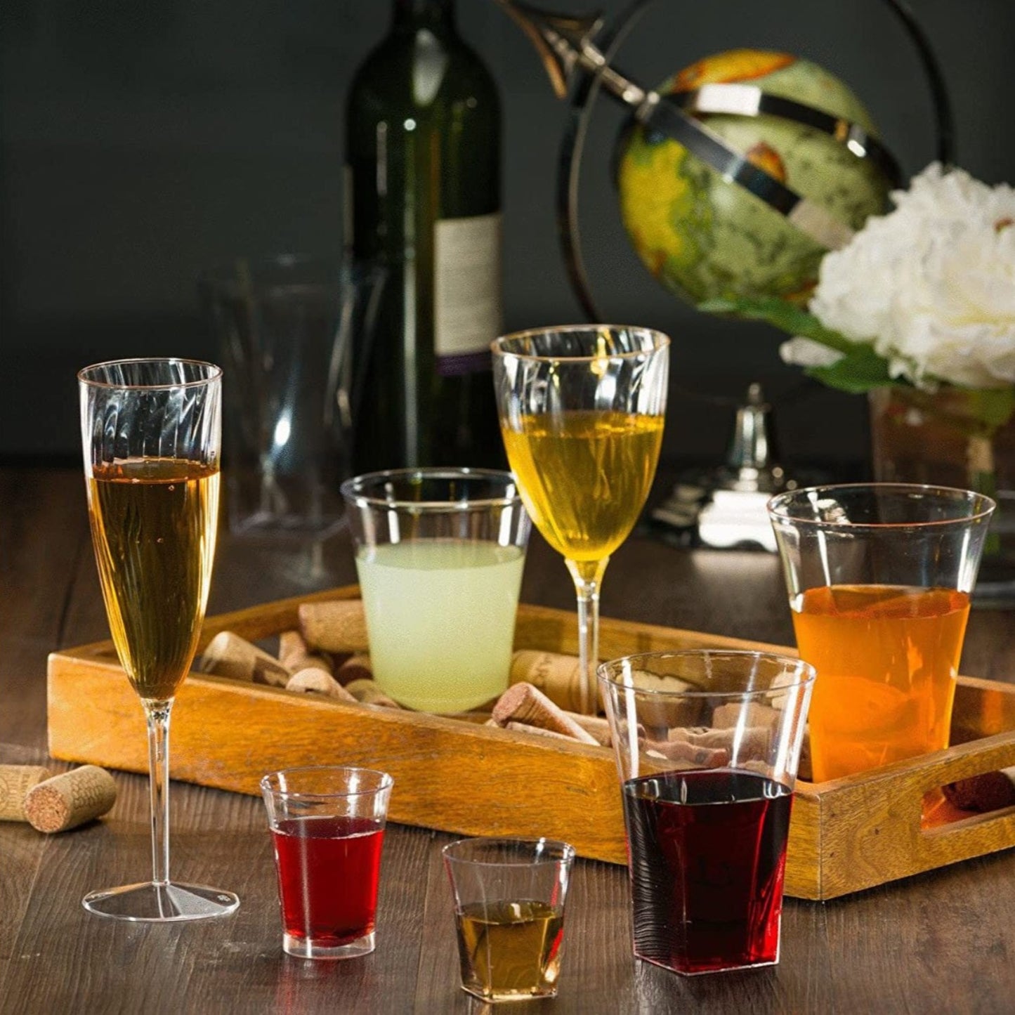 Lillian Tablesettings Elegant Plastic Champagne Flutes Clear 6 oz Cups Lillian