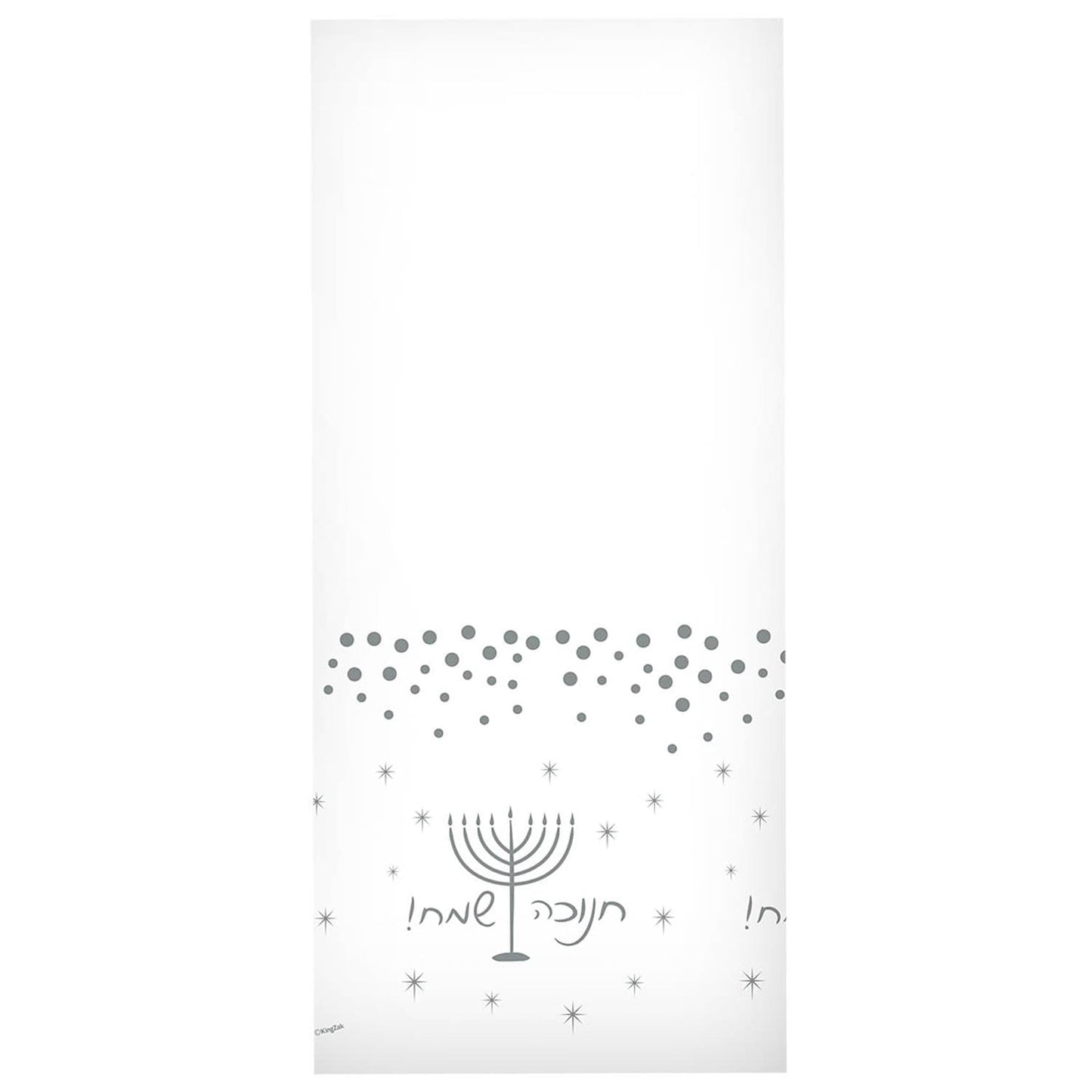 Chanukah Plastic Heavyweight Silver Tablecover 54" x 18" 1 Count Table Cover Hanna K