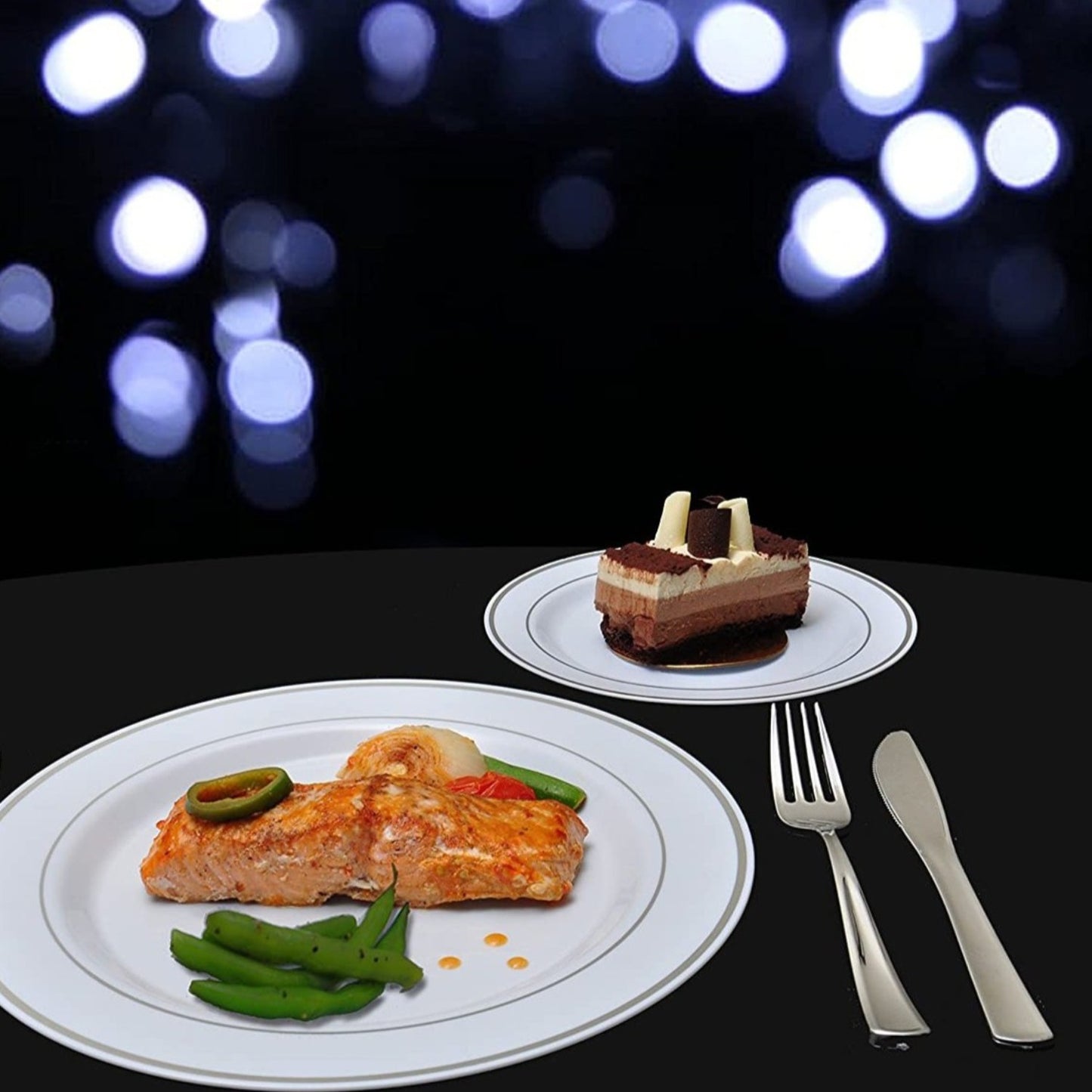 Premium Plastic Knife Polished Silver Tablesettings Lillian