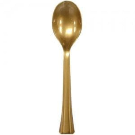 Lillian Tablesettings Extra Strong Quality Gold Premium Plastic Soup Spoons Cutlery Lillian   