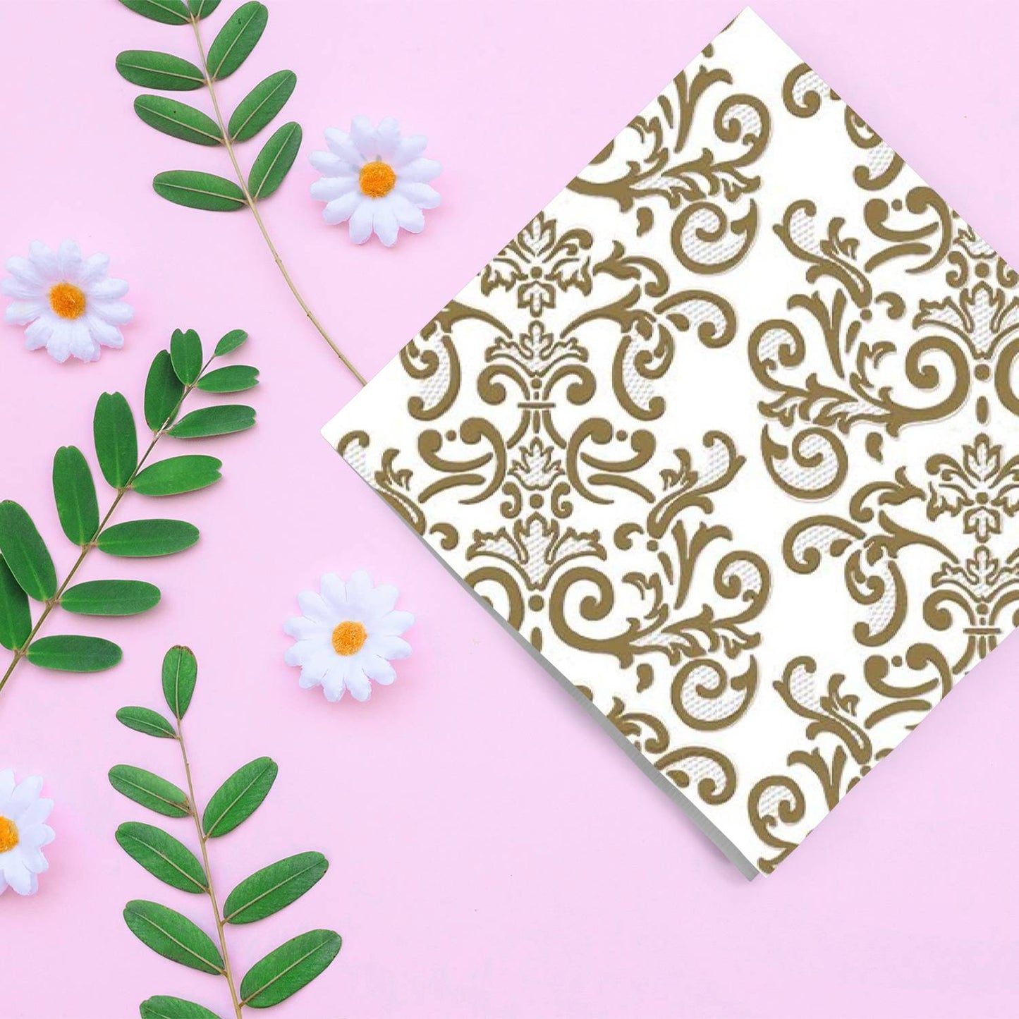 Metallic #4 Disposable Lunch Paper Napkins 20CT Napkins VeZee