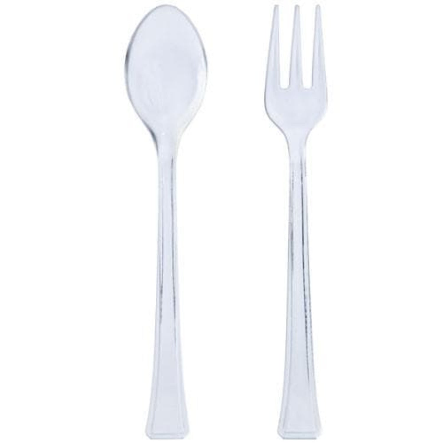 Mini Plastic Spoons/Forks Clear Combo - 48 Pieces