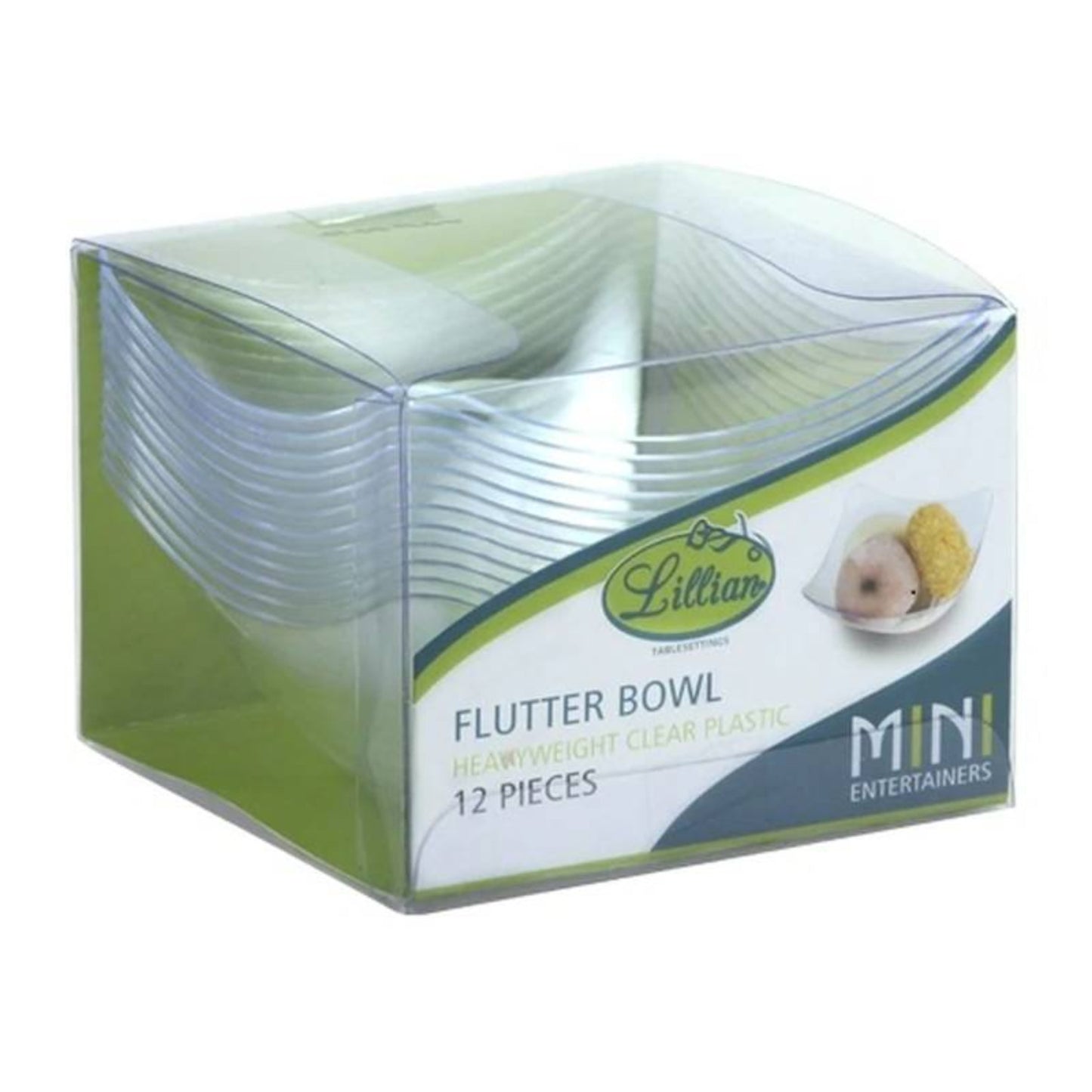 Lillian Tablesettings Mini Plastic Flutter Bowl Clear Serverware Lillian