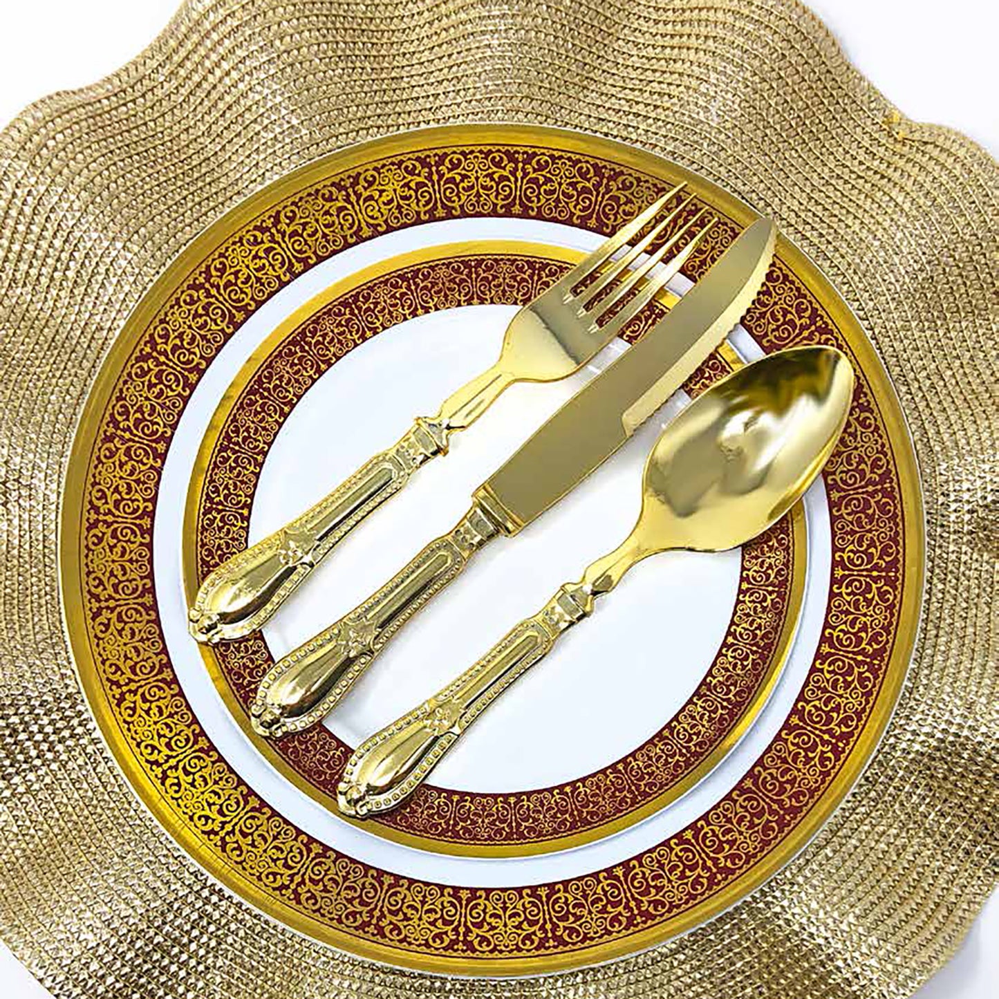 Gold Braided Chargers 14.5″ 2CT Tablesettings Decorline